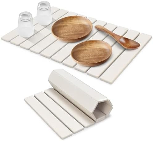 Large Stone Dish Drying Mat for Kitchen Counter, 24"(L)×16"(W) Fast Dry Super Absorbent Collapsi... | Amazon (US)