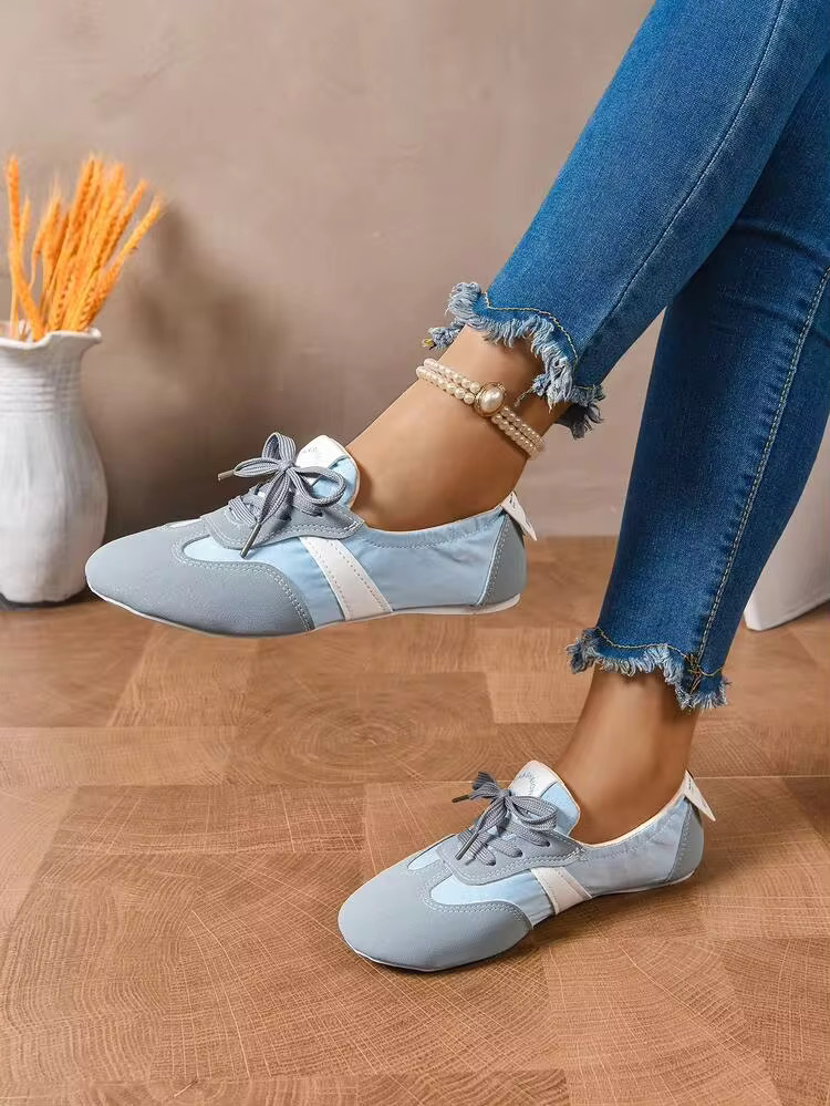 Soft Bottom Retro Casual Ballet Flats For Women, Lace-Up, Versatile, Suitable With Dresses, Slip-... | SHEIN