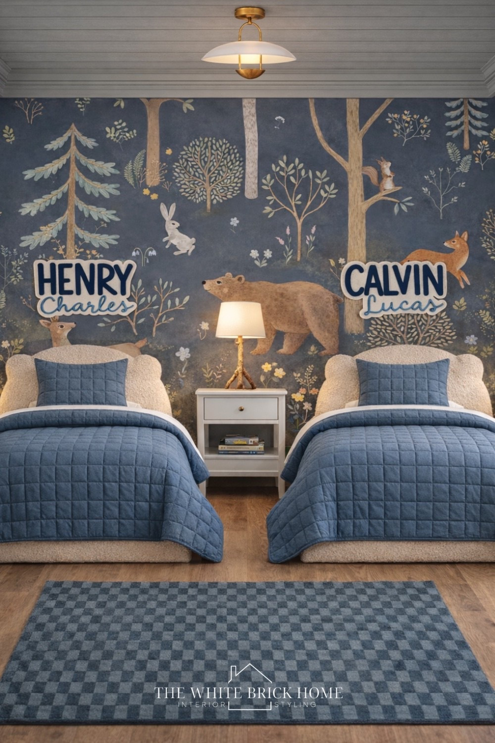 A sweet and whimsical shared kids bedroom that feels cohesive, yet personal, blending soft colors and playful wallpaper for a space both siblings will love.

Kids room, kids bedroom, kids room decor, shared bedroom, shared kids room, shared bedroom ideas, shared kids bedroom, boys room, shared boys room, boys room decor ideas, shared boys bedroom, boys room bed, boys room wall art, boys room decor, boys room bedding, boys room furniture, boys room rug, boys room wallpaper, boys room lighting, boys room decor ideas, shared boys room, boys room lamp, bear bedroom, forest bedroom, shared room, crate and kids, Etsy, pottery barn kids 

#LTKHome #LTKSaleAlert #LTKKids