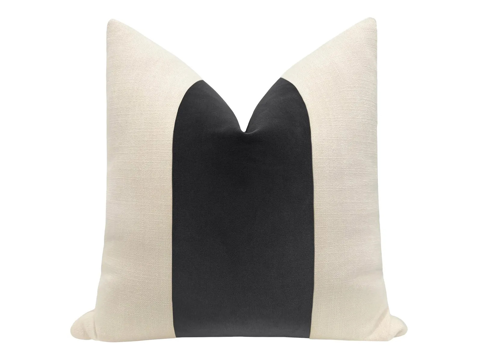 Panel : Signature Velvet // Graphite | banded velvet pillow | cotton velvet pillow | linen + grey... | Etsy (Global)