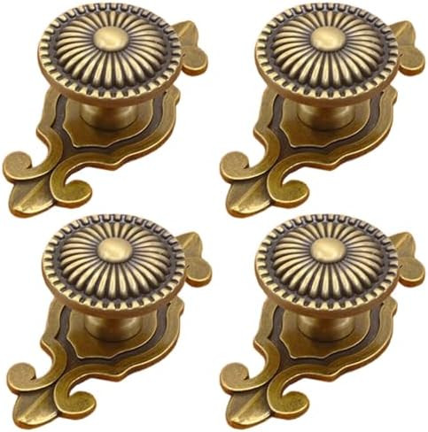 Brass Cabinet Knobs, [4 Pack] Vintage Retro Mushroom Drawer Knobs with Backplate, Dresser Pull Ha... | Amazon (US)