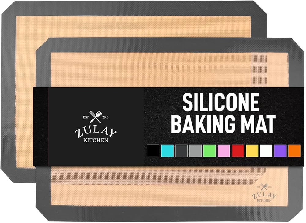 Zulay Kitchen 16.5"x11.6" 2-Pack Silicone Baking Mat Sheet - Reusable Silicone Baking Sheet - Eas... | Amazon (US)