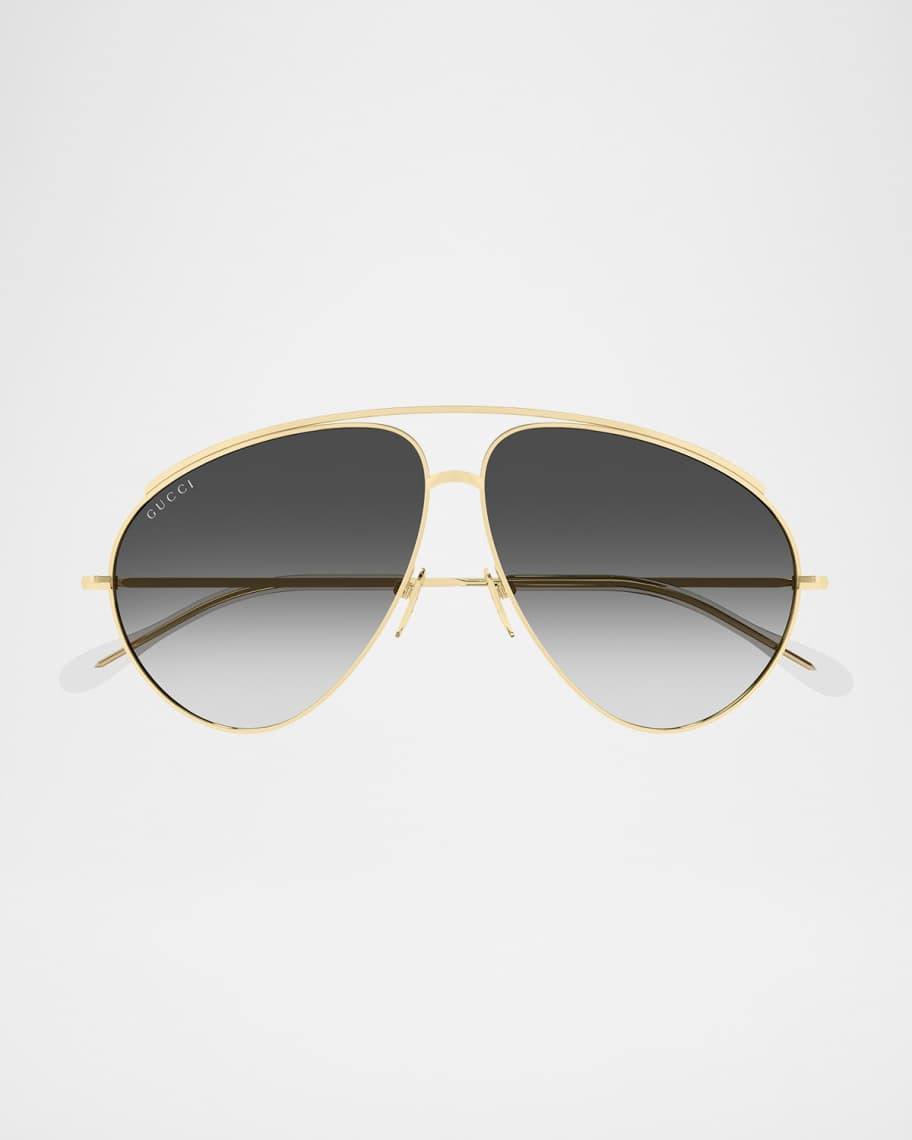 Gucci Fashion Show 60mm Metal Aviator Sunglasses | Neiman Marcus