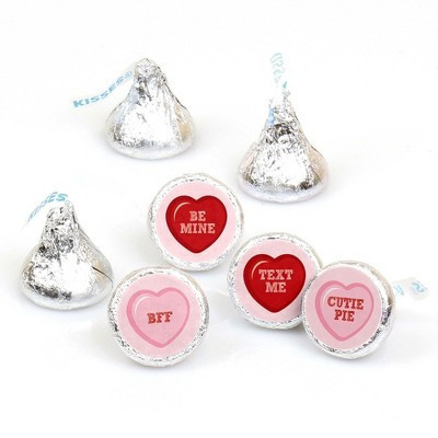 Big Dot of Happiness Conversation Hearts - Valentine's Day - Round Candy Valentine's Day Sticker Favors - Labels Fits Chocolate Candy (1 sheet of 108) | Target