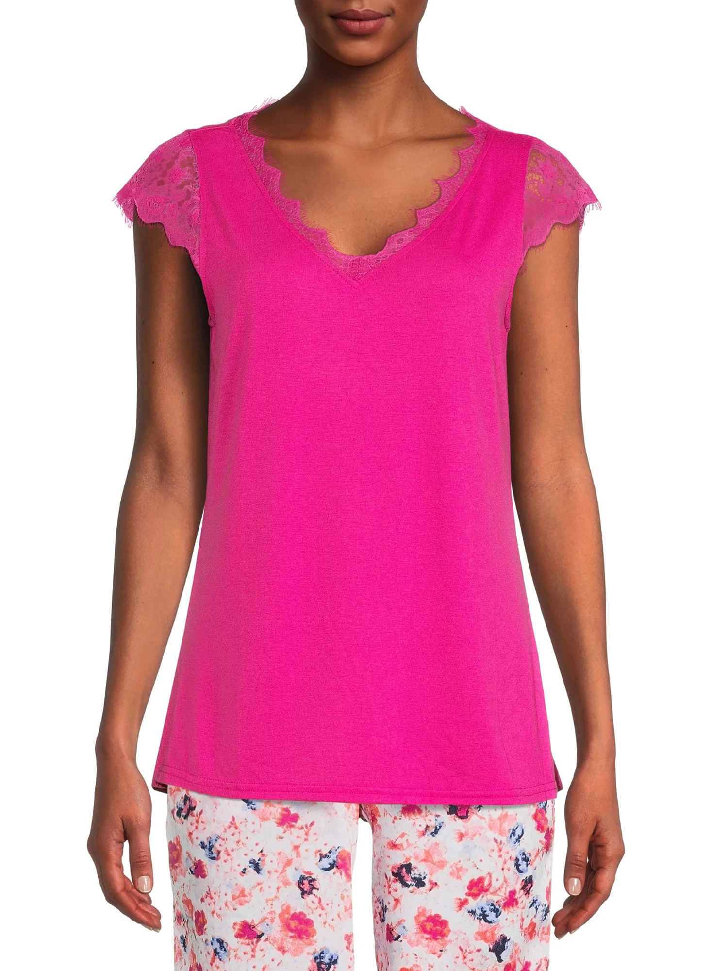 Nine.Eight Womens Lace Sleeve Tank Top | Walmart (US)