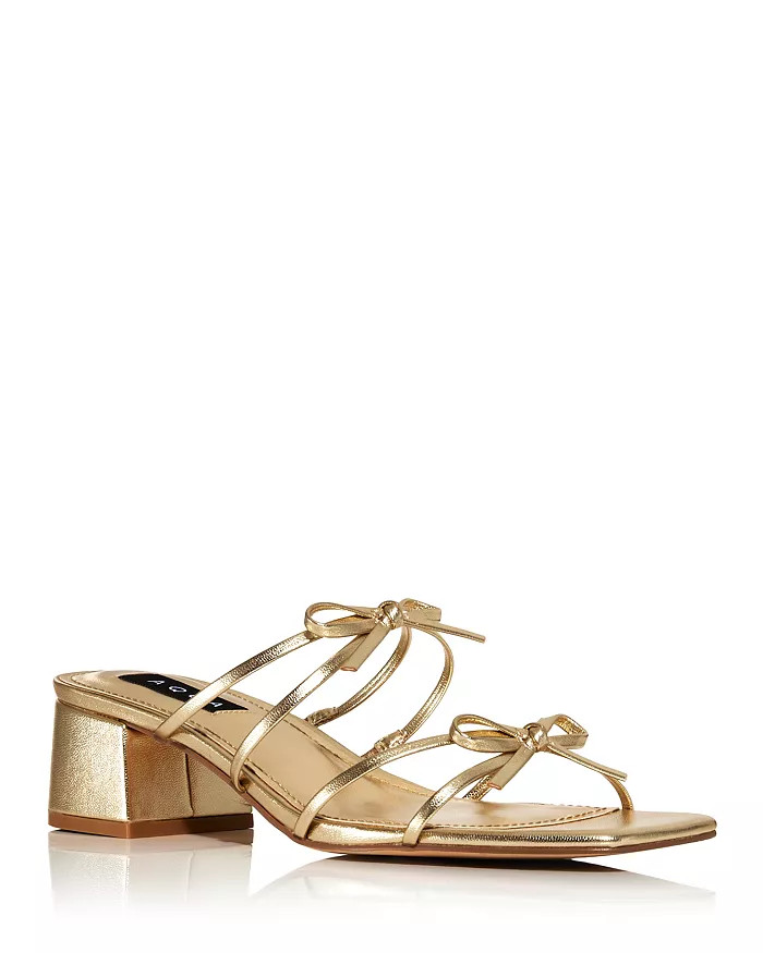Women's Cntia Square Toe Double Bow Strap Block Heel Sandals - 100% Exclusive | Bloomingdale's (US)