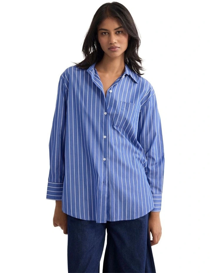 OxfordHailey Striped Euro Fabric Shirt in Blue | Myer