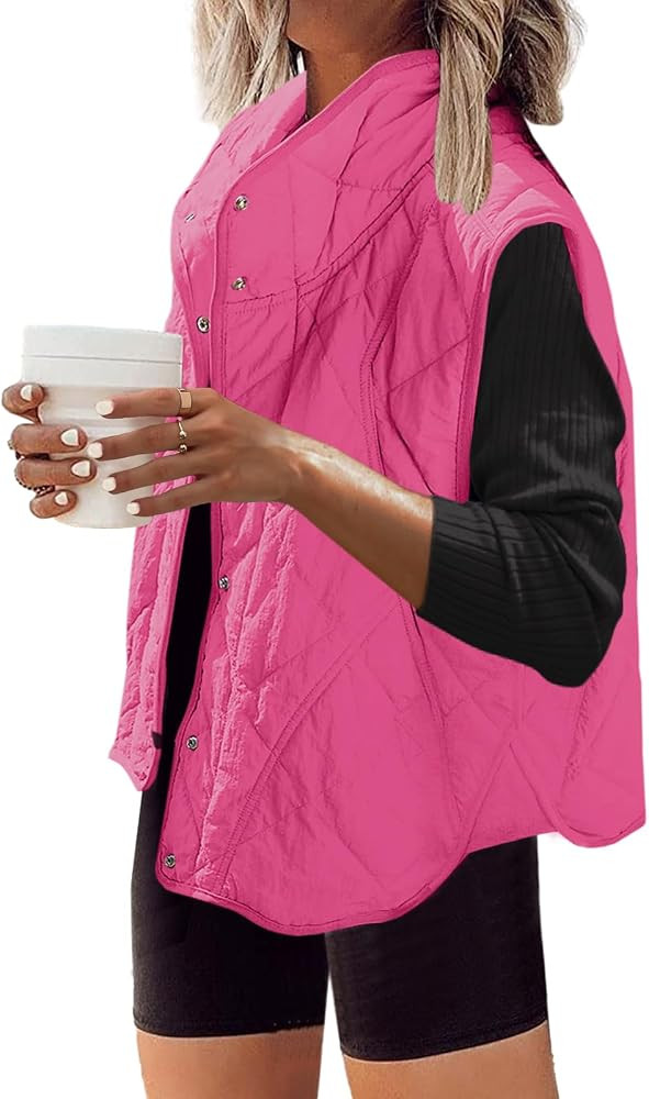 SENSERISE Womens Puffer Vest Quilted Vests Oversized Lightweight Outerwear Padded Jacket Winter F... | Amazon (US)