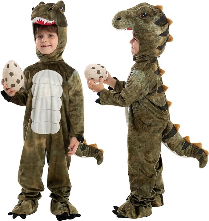 Spooktacular Creations Realistic T-rex Costume Dinosaur Jumpsuit with Toy Egg for Kids Halloween ... | Amazon (US)
