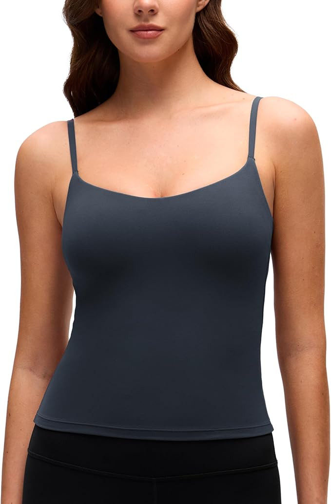 CRZ YOGA Softness Mold Butterluxe Camisole Tank Top for Women - Crop Adjustable U Back Workout Sh... | Amazon (US)