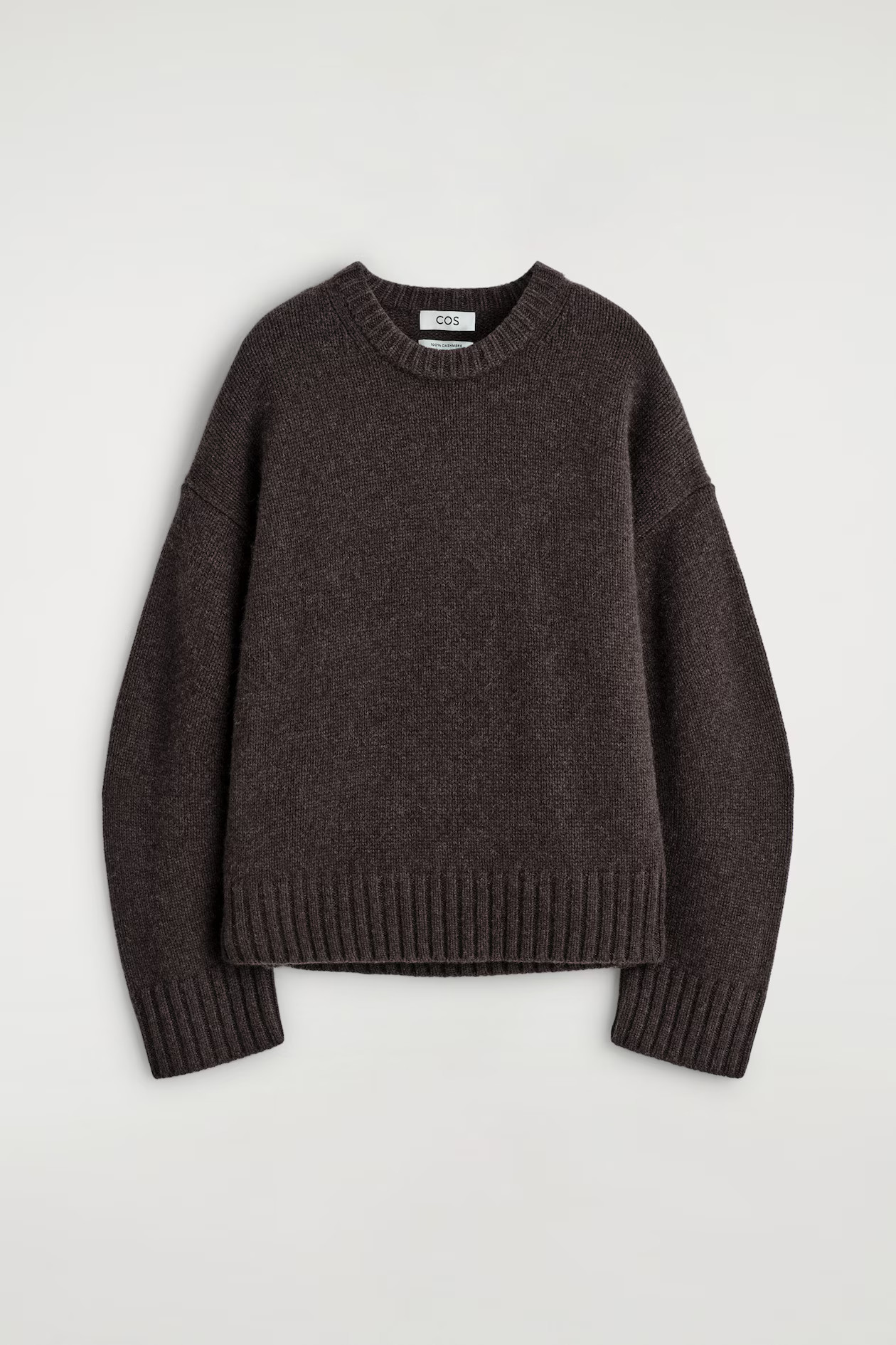 CHUNKY CASHMERE CREW-NECK JUMPER - DARK BROWN | COS GB | COS UK