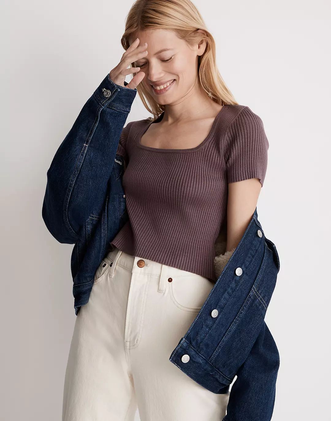 Square-Neck Crop Sweater Tee | Madewell