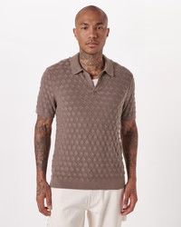 Stitched Johnny Collar Sweater Polo | Abercrombie & Fitch (US)