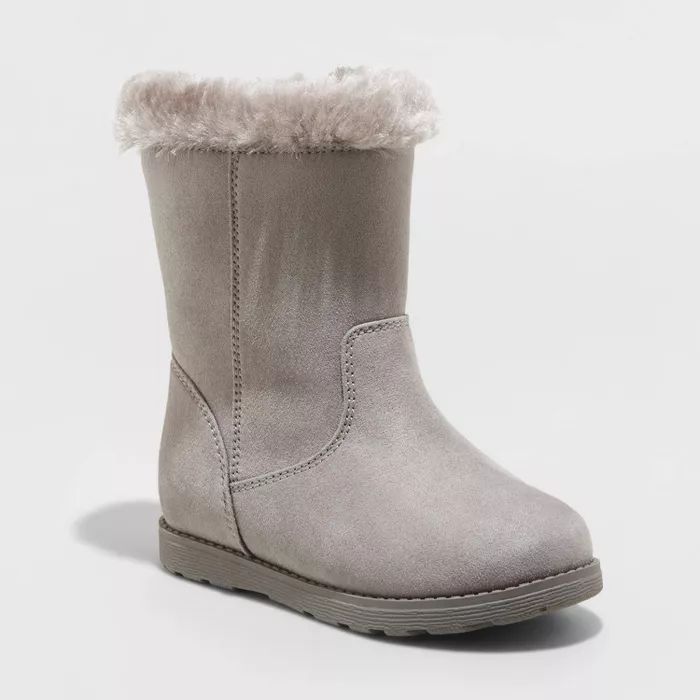 Toddler Girls' Leah Zipper Slip-On Shearling Style Winter Boots - Cat & Jack™ | Target