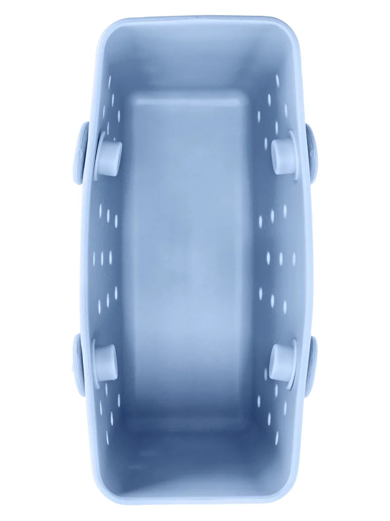 Time and Tru Women's Lightweight Mini Beach Tote Bag, Light Blue | Walmart (US)