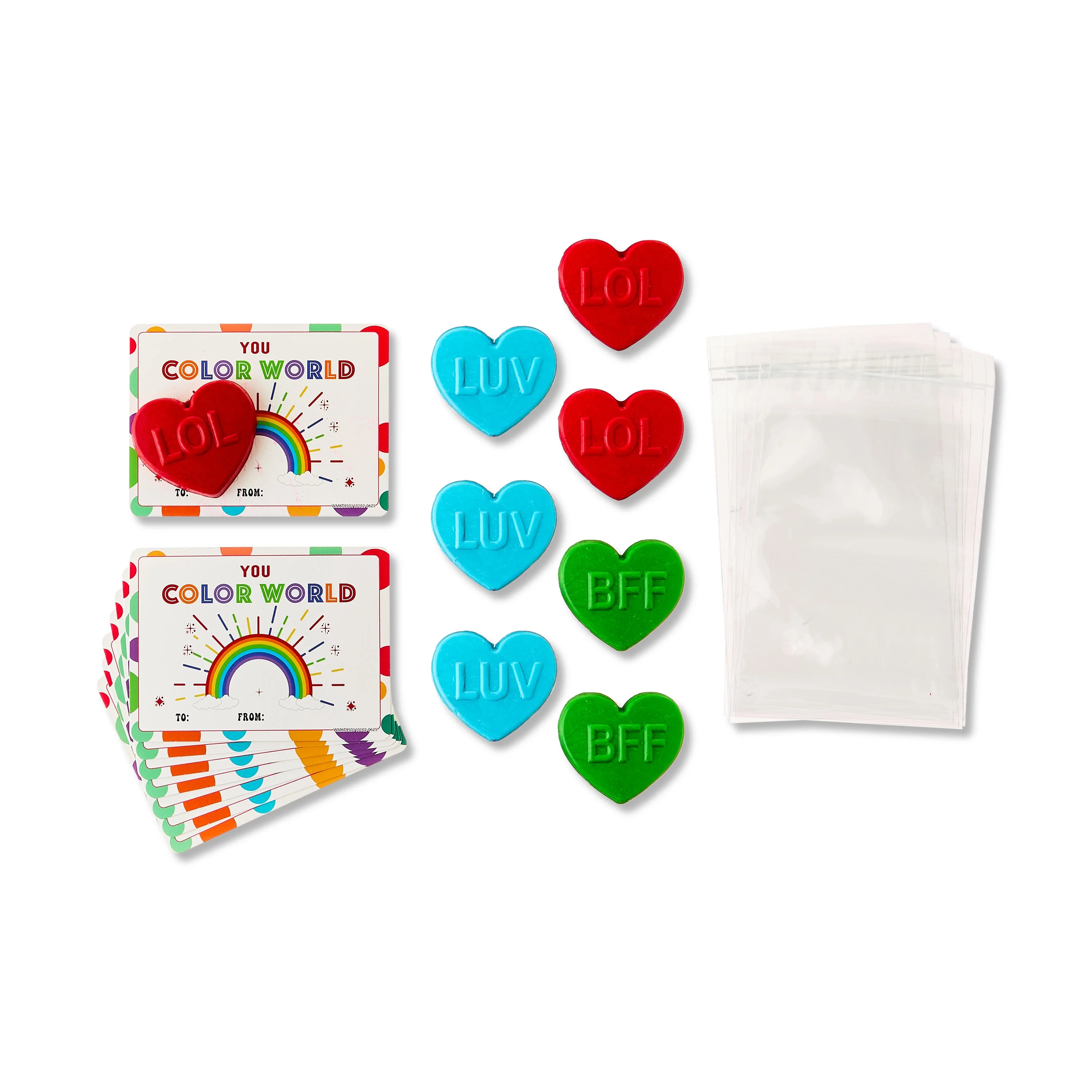 Classroom Exchange Cards with Heart Crayons Party Favors, Multicolor, 8 Count, Valentine's Day by... | Walmart (US)