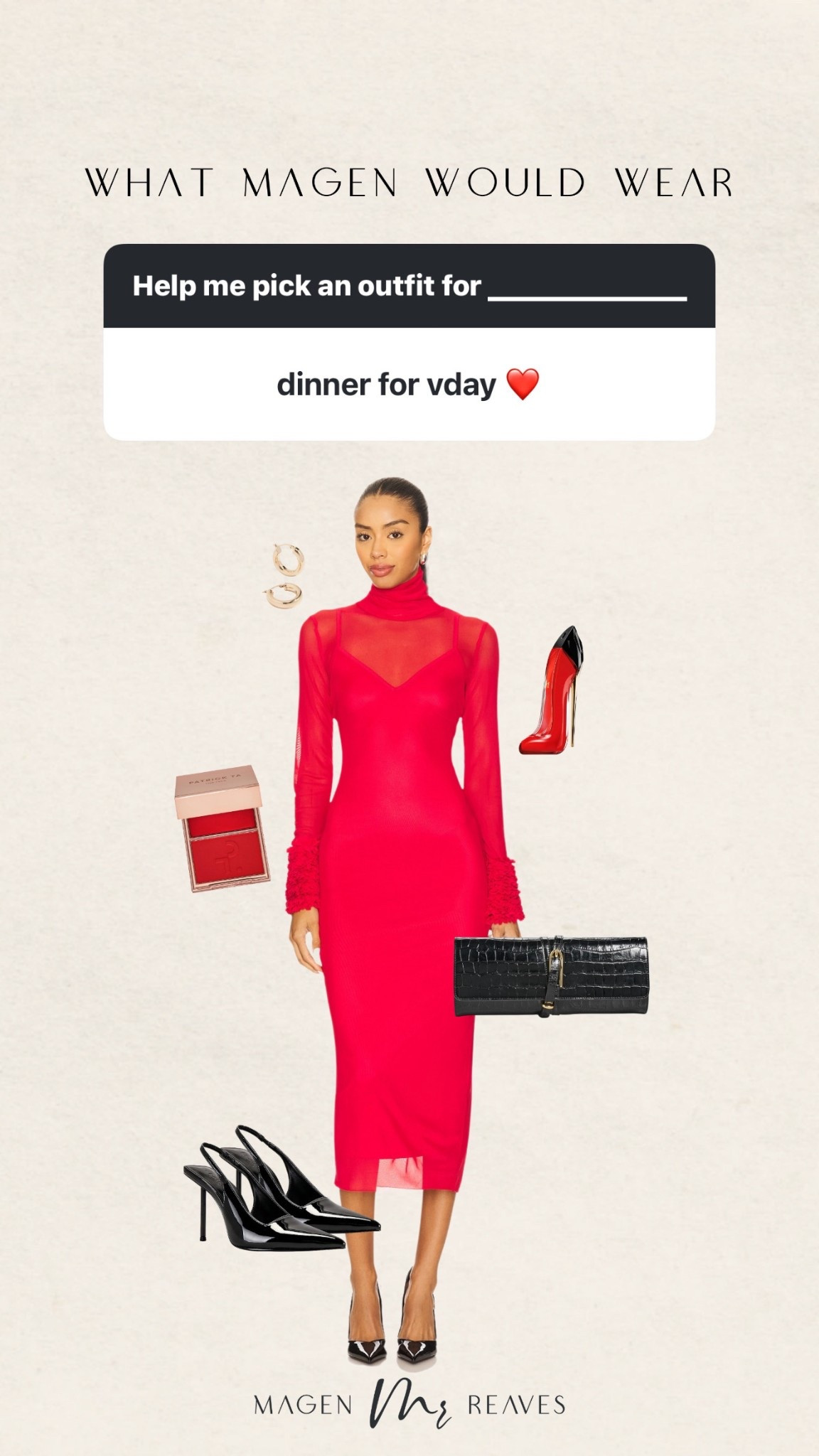 Valentine’s dinner outfit inspo!

valentine’s day, date night, red dress, midi dresss

#LTKValentine #LTKootd