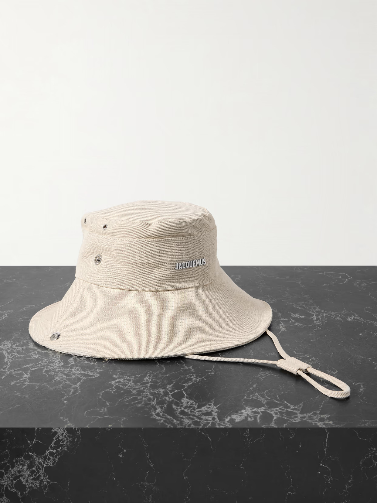 Jacquemus - Le Bob De Nimes Embellished Linen And Cotton-blend Bucket Hat - Off-white | NET-A-PORTER (US)