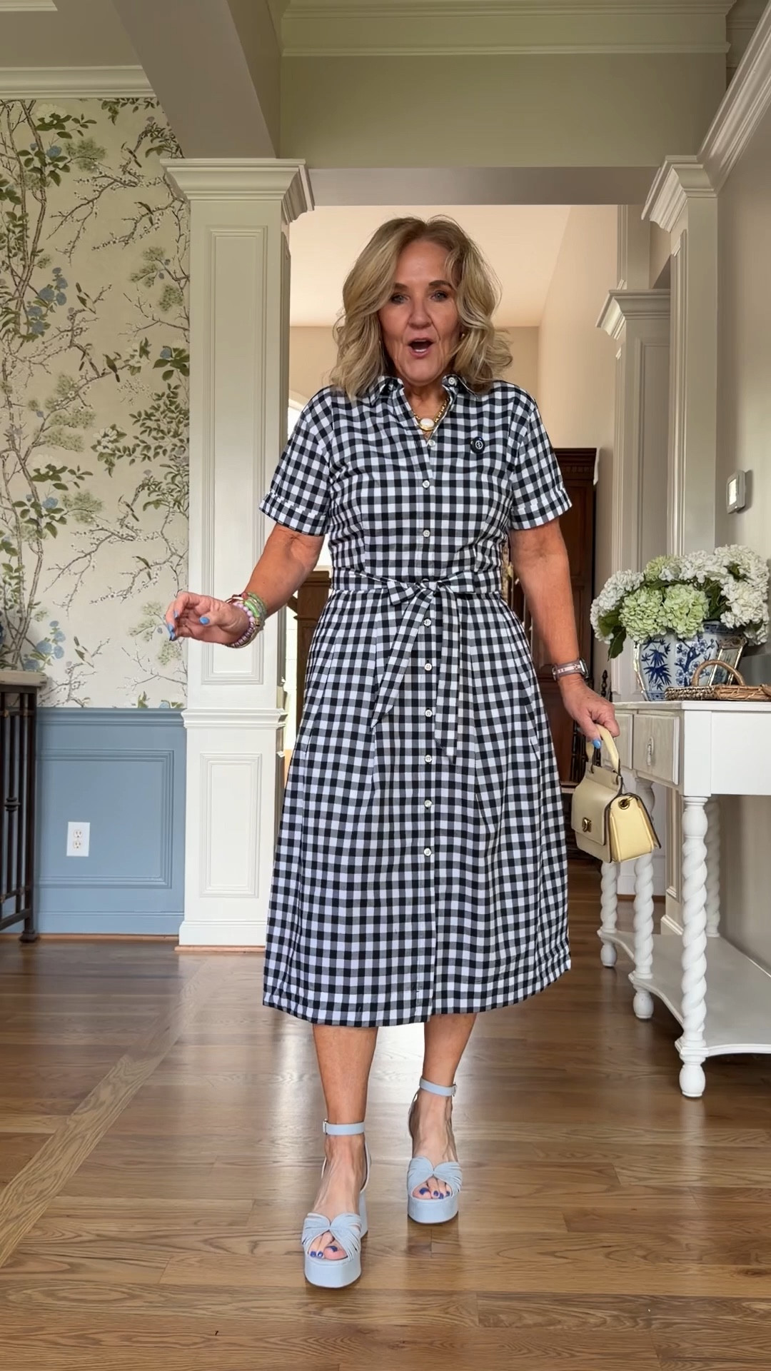 Talbots spring sale! 
Wearing an 8 petite. Size up if inbetween or heavier chested. 
20% off my bracelets code NANETTE20

Gingham dress 

#LTKSaleAlert #LTKPetite #LTKOver40