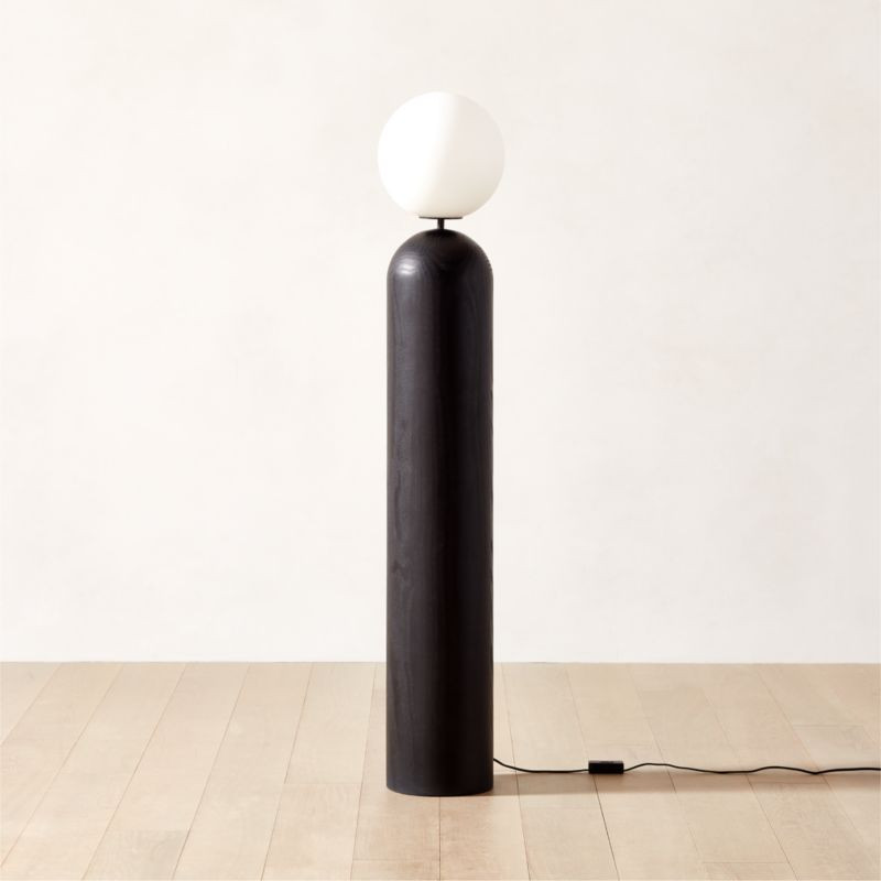 Ori Globe Floor Lamp with Black Wood Base + Reviews | CB2 | CB2