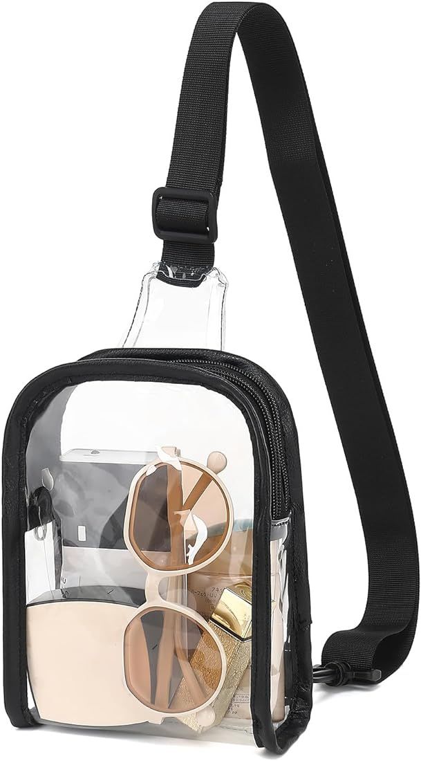 LOXOMU Clear Sling Bag, Clear Crossbody Fanny Pack for Women, Small Clear Purse Stadium Approved ... | Amazon (US)