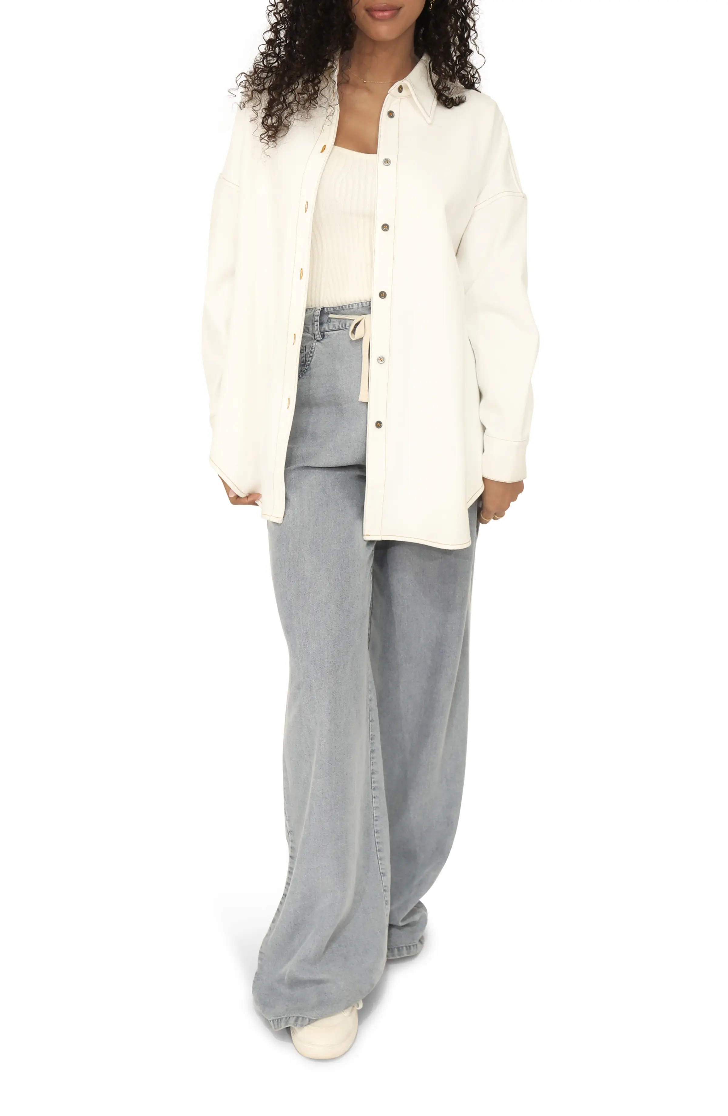 Belle & Bloom Into Him Oversized Denim Shirt (Women) | Nordstrom | Nordstrom