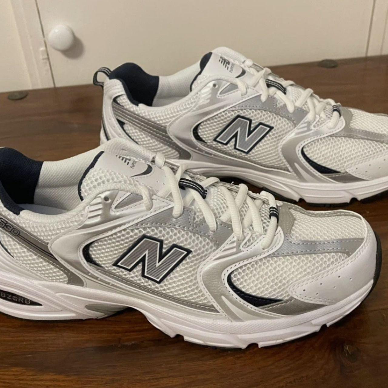 New Balance Men's Footwear - White/Navy - US 7.5 | Depop US