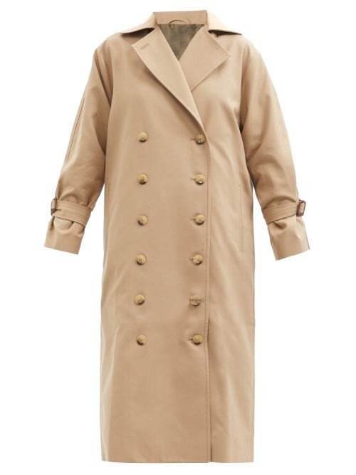 Toteme - Double-breasted Cotton-blend Gabardine Trench Coat - Womens - Beige | Matches (UK)