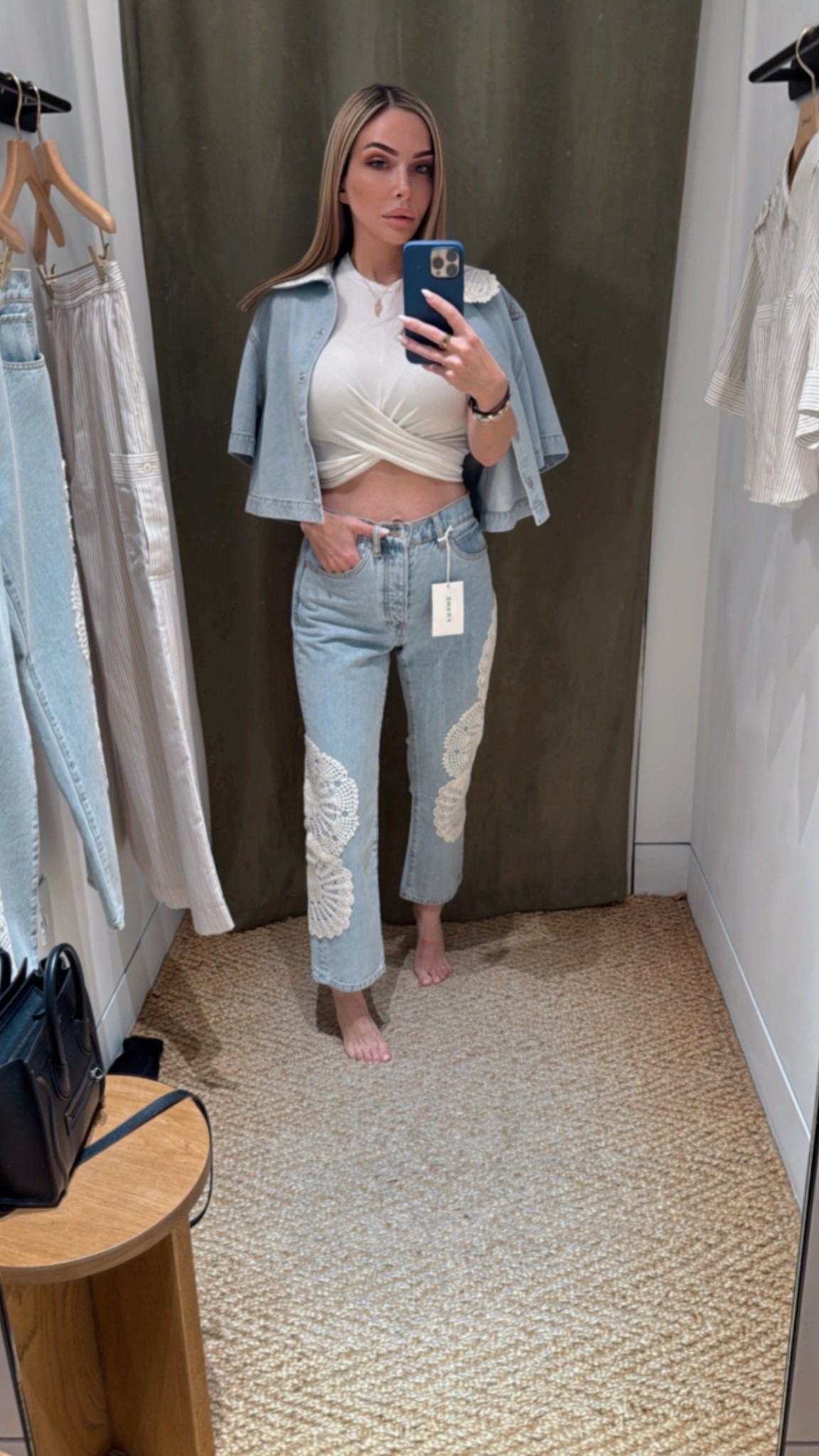Love a cute denim set, especially these crochet embroidered jeans! Cropped tee is an old Amazon purchase, but will do my best to find one similar! 

#LTKSeasonal #LTKSummerEdit #LTKStyleTip