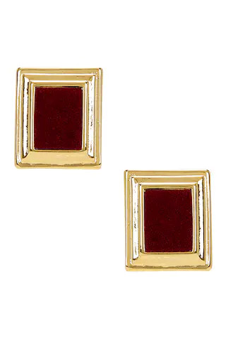 Heaven Mayhem Plaza Earrings in Gold & Burgundy from Revolve.com | Revolve Clothing (Global)