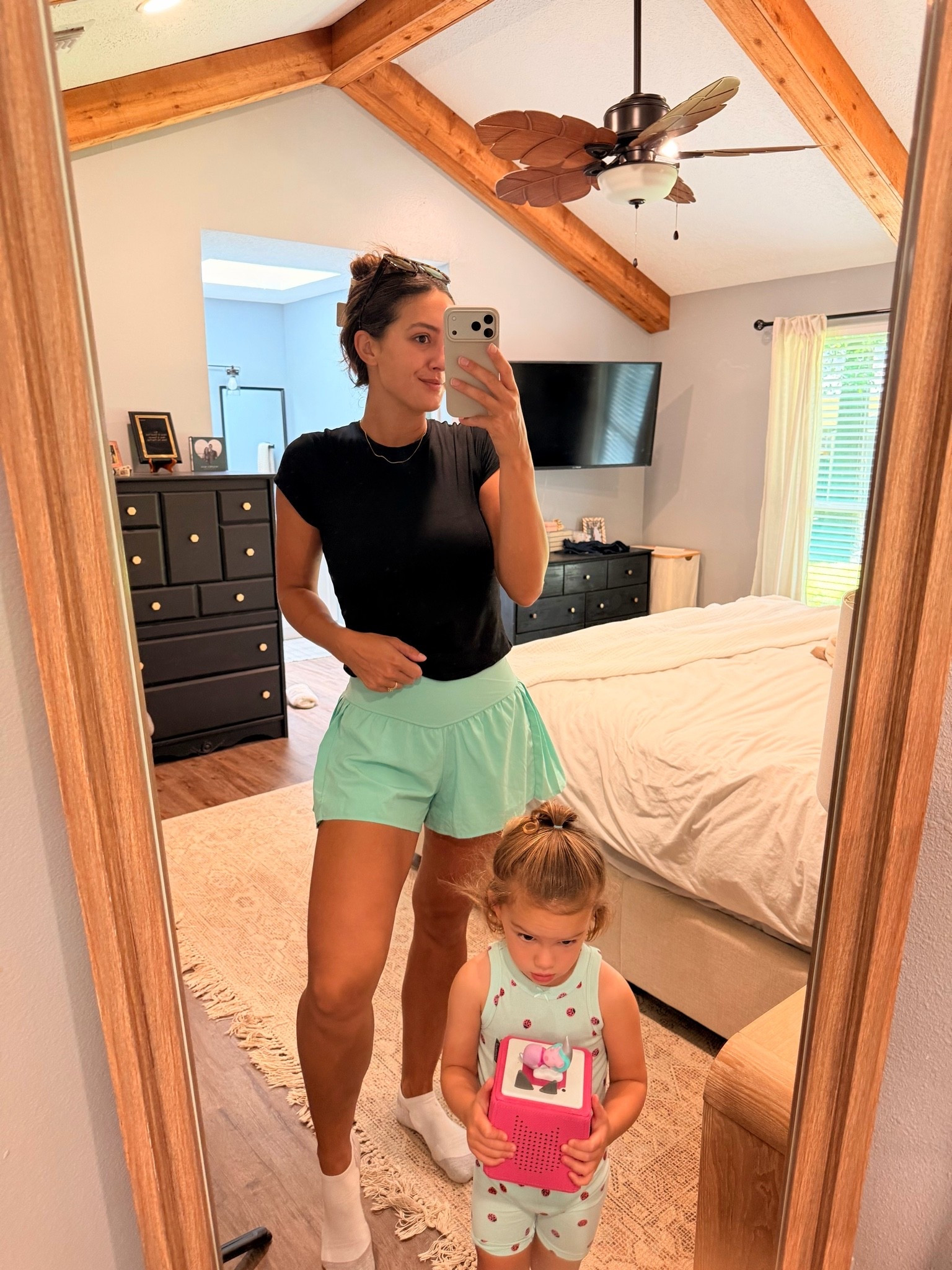 Mom walk outfit wearing size M in shorts and top

#LTKmomlife #LTKootd #LTKgrwm
