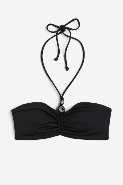 Padded Bandeau Bikini Top - Halterneck - Black - Ladies | H&M US | H&M (US + CA)