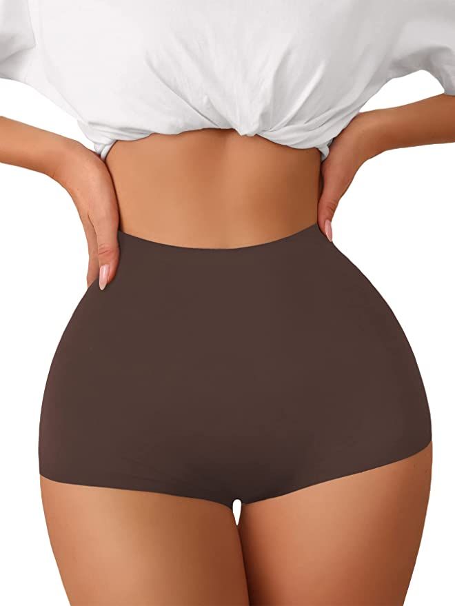 SheIn Women's High Waisted Shapewear Panty Seamless Tummy Control Boy Shorts Underwear | Amazon (US)