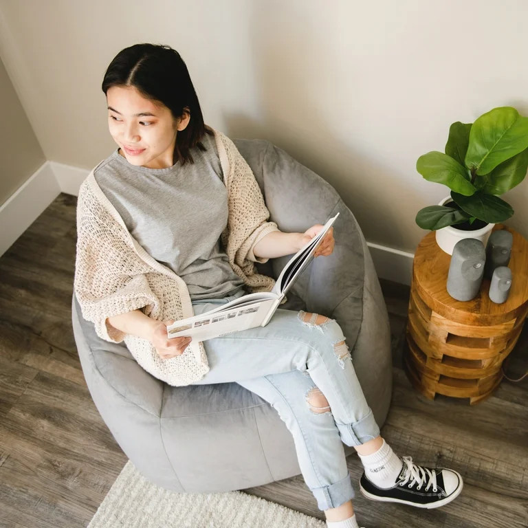 Big Joe Joey Bean Bag Chair, Plush, Kids/Teens, 2.5ft, Gray | Walmart (US)