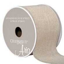2.5" Linen Wired Ribbon By Celebrate It™ Aria Vintage Blush | Michaels Stores