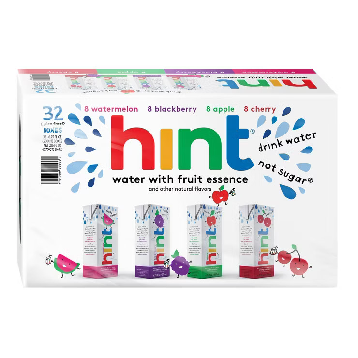 Hint Kids Enhanced Water Variety Pack (Watermelon, Blackberry, Apple, Cherry) - 32pk/6.75 fl oz B... | Target