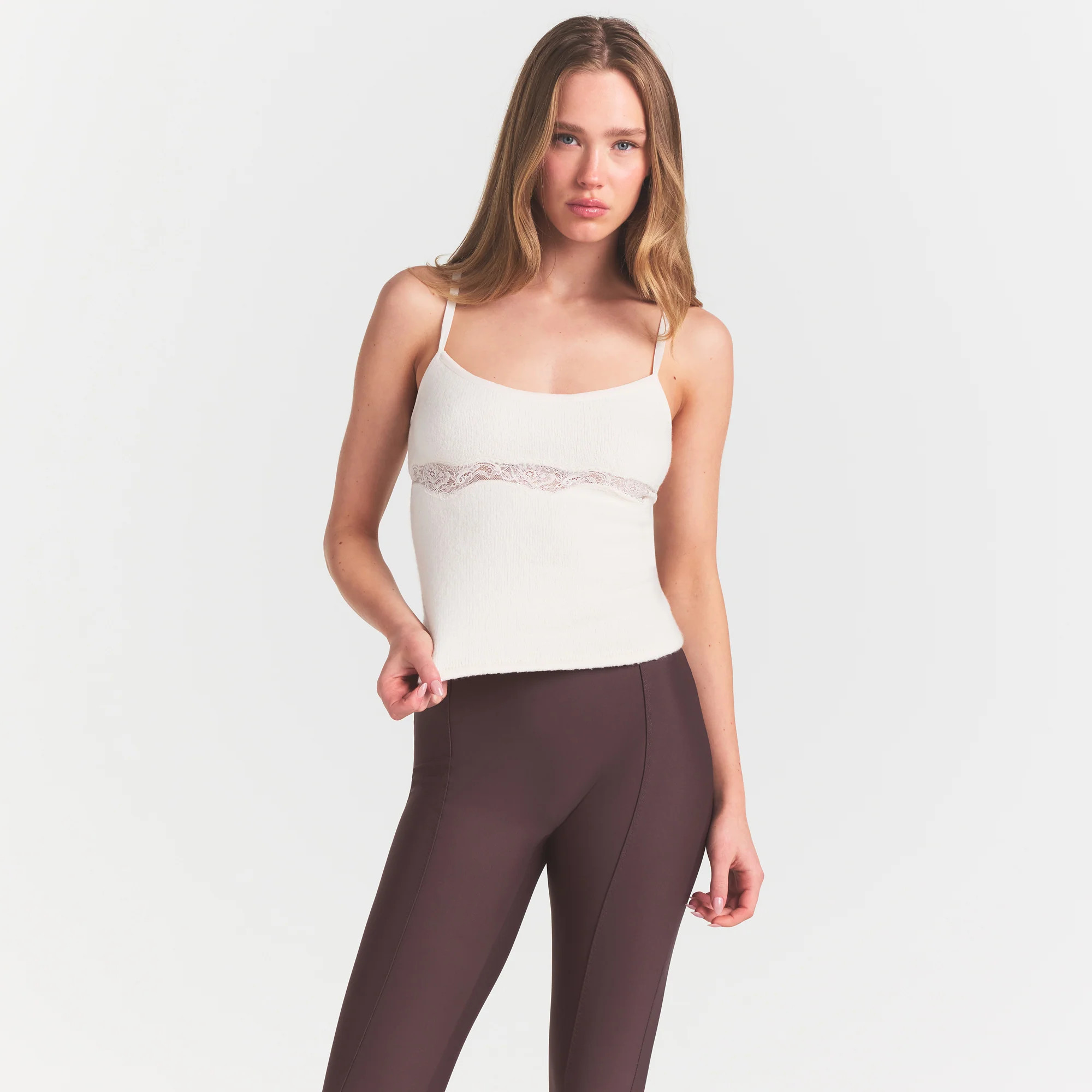 SKIMS Tank Top | White | Small | Lace Knit | SKIMS (US)