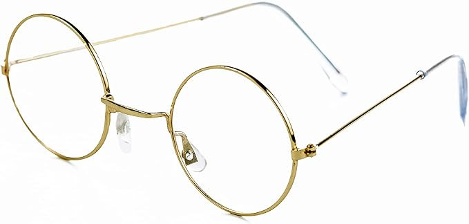 4E's Novelty Gold Metal Round Glasses, Fake Non Prescription Kids Circle Costume Glasses for Boys... | Amazon (US)