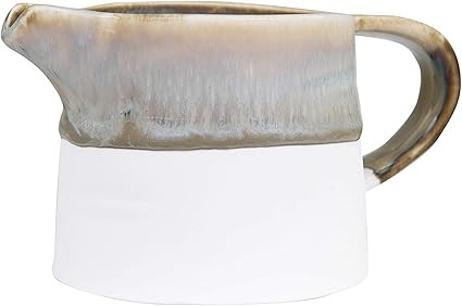 Creative Co-op Reactive Glaze Stoneware Creamer with Matte White Bottom, Green, Blue & Brown | Amazon (US)