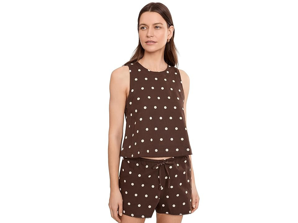 Beach Riot Dollie Sleeveless Top Women's Clothing Brown Polka Dot: LG | Zappos.com