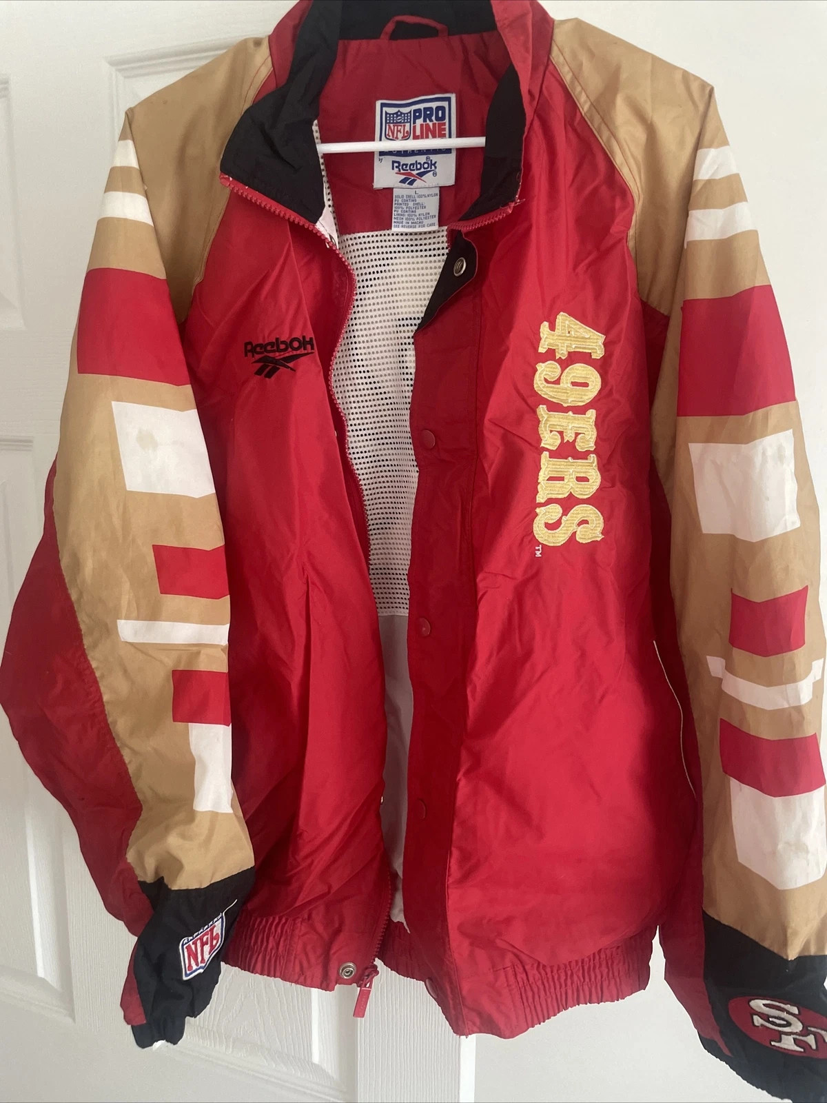 VINTAGE SAN FRANCISCO 49er's PROLINE Starter Leather JACKET SZ Large | eBay US