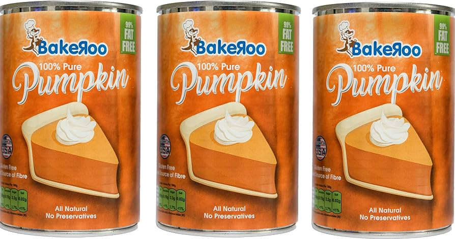 (Pack of 3) Bakeroo Tinned Pumpkin Puree (Pumpkin Pie Filling), 100% Natural - 425g | Amazon (UK)