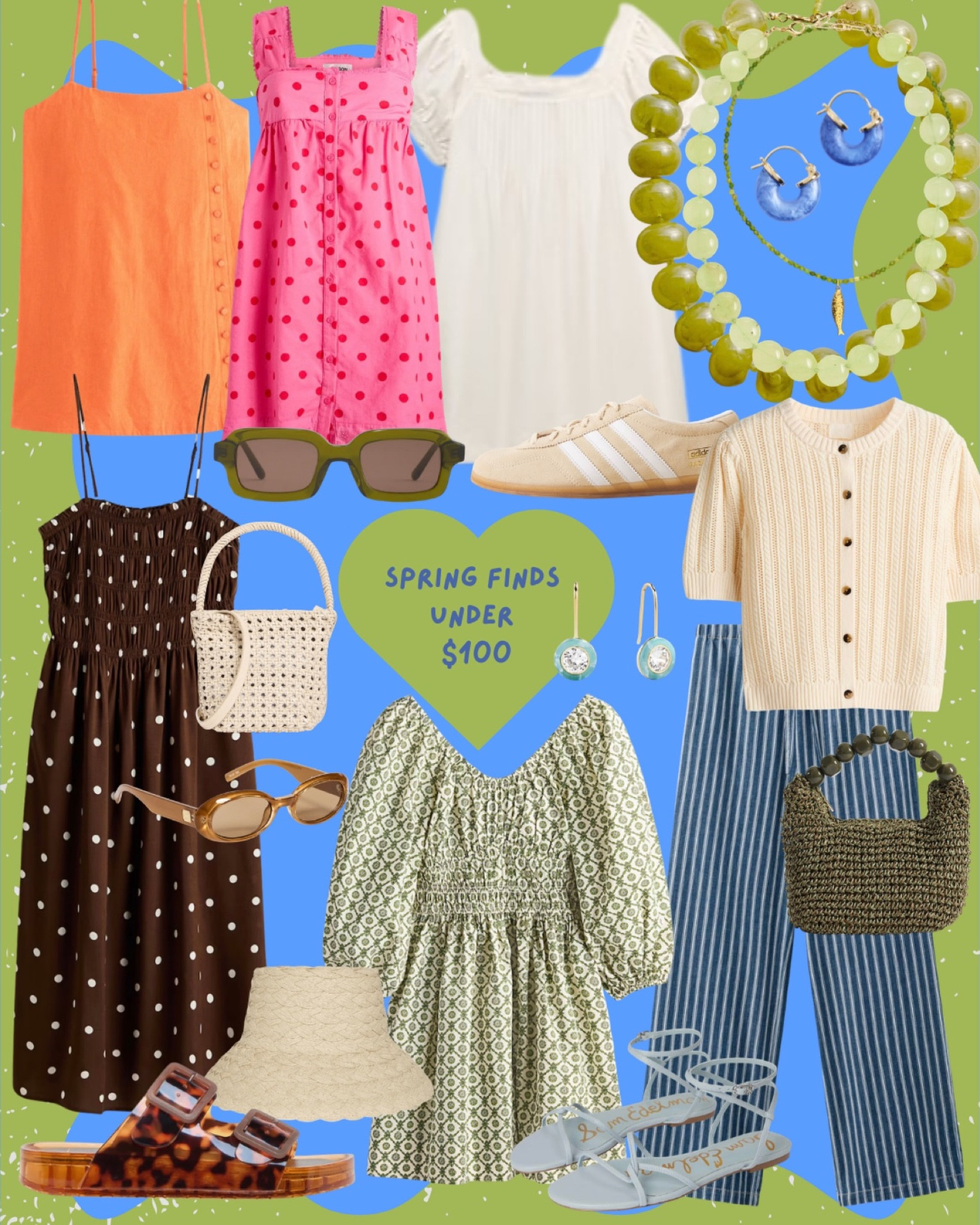 Spring finds under $100!  happy Spring shopping friends. Loving all the polka dots, greens, slim sneakers and textures this season. Most these are even under $50

Warmer days, sandals, and sunshine are upon us! 

#springoutfit #springfashion #spring

#LTKSeasonal