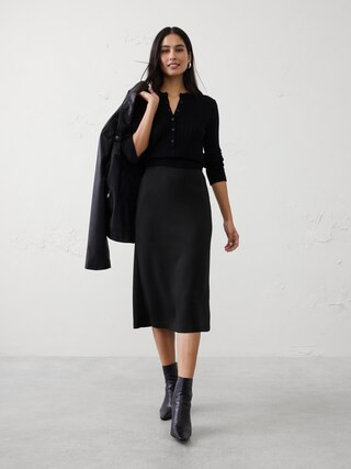 Soft Touch Midi Skirt | Banana Republic Factory