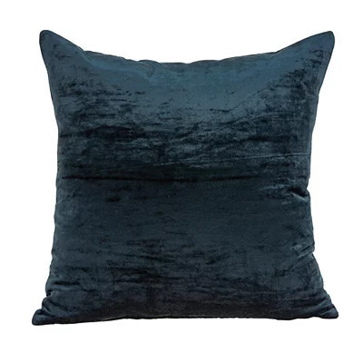 Kyan Blue Velvet Pillow, 18 in., Blue, 18x18 , Cotton | Kirkland's Home | Kirklands