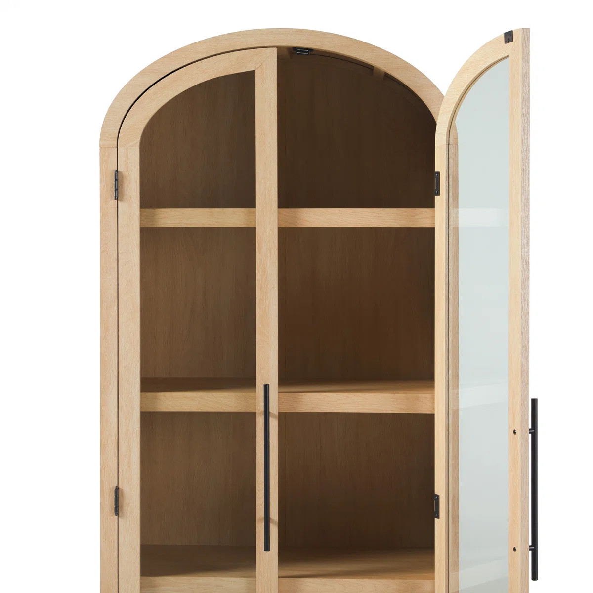 Ridunel Modern Arched Standard Bookcase with Glass Doors | Wayfair North America