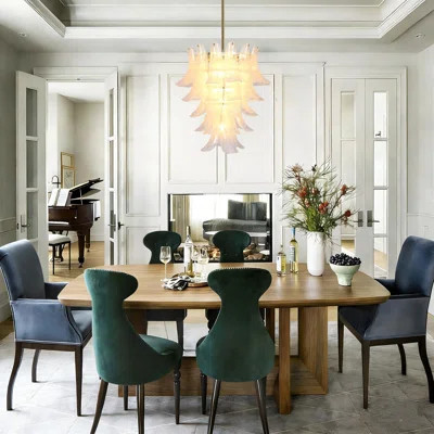 12-Light Tiered Chandelier With Cloud Glass | Wayfair North America