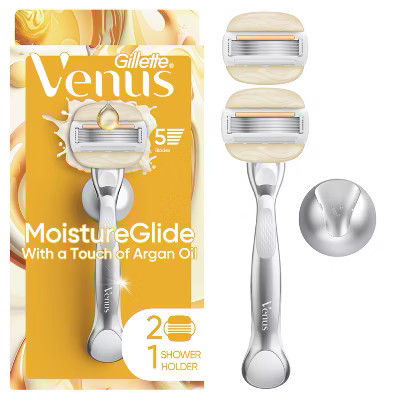 Venus Moistureglide Women's Razor Handle 2 Blade Refills + Shower Holder | Target