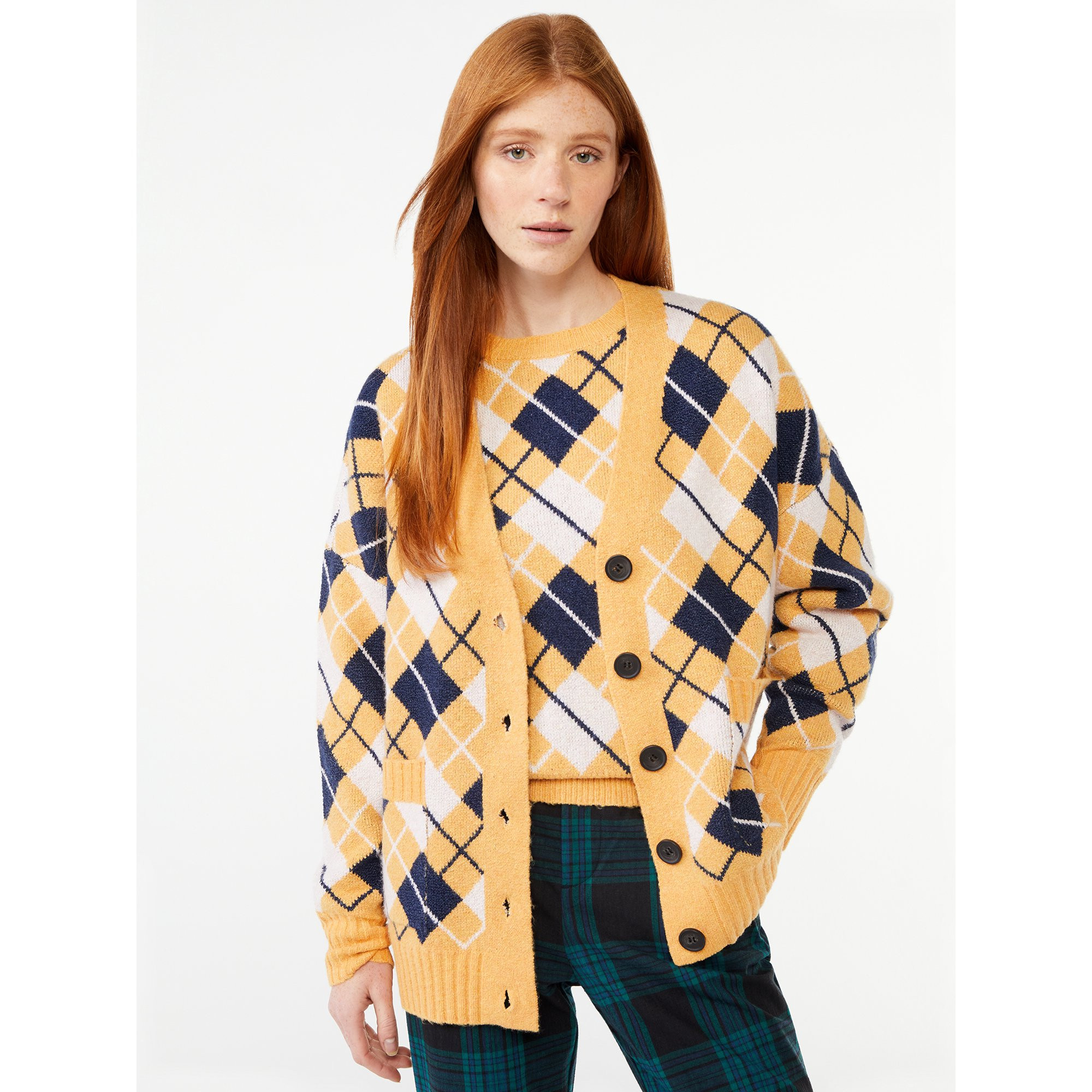 Free Assembly Women's Grandpa Cardigan Sweater, Midweight | Walmart (US)