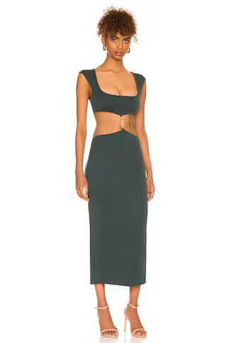 Camila Coelho Knox Midi Dress in Emerald Green from Revolve.com | Revolve Clothing (Global)